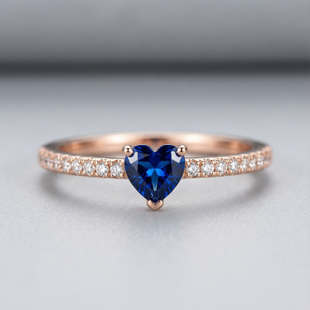 Anillo Corazón Zafiro