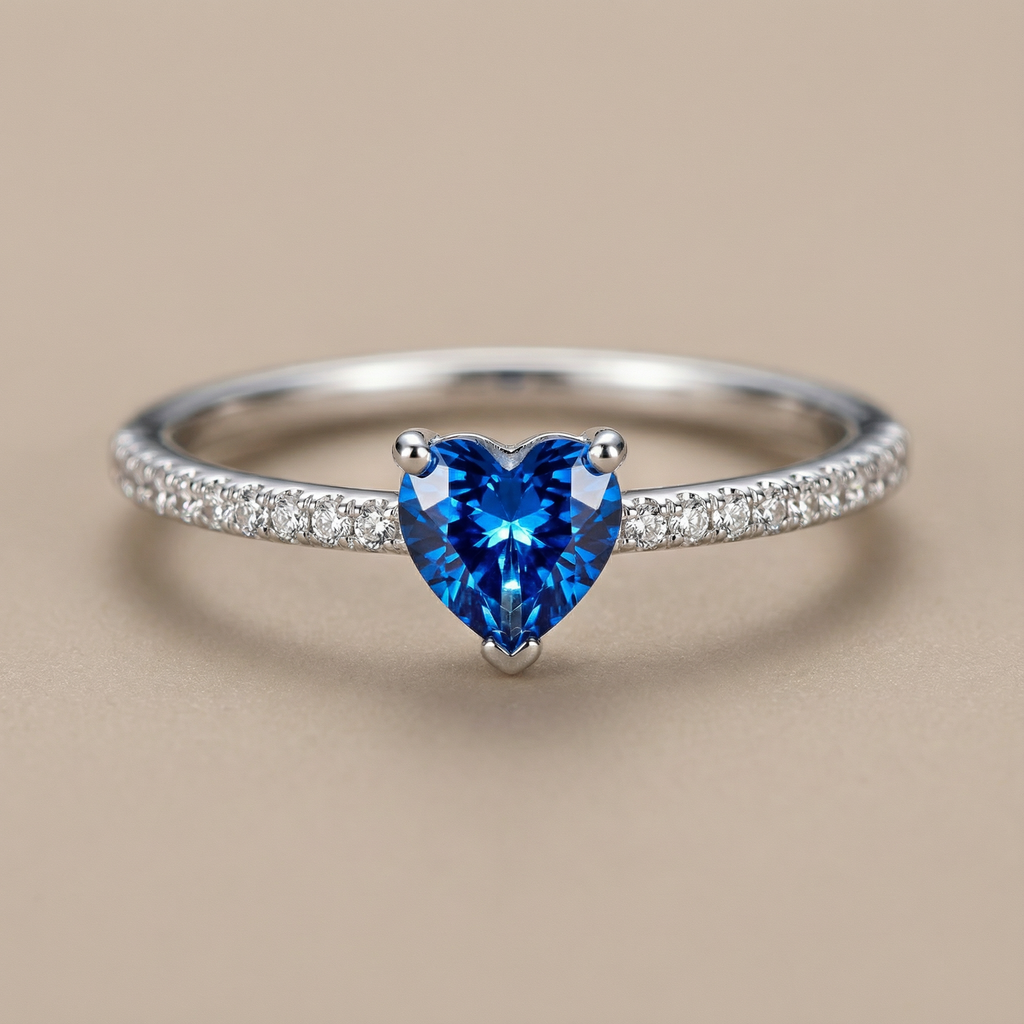 Anillo Corazón Zafiro