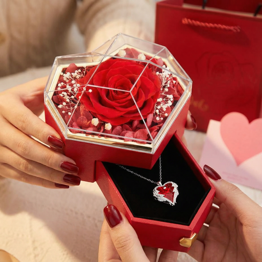 Collar Amor Infinito con Caja Rosa Eterna