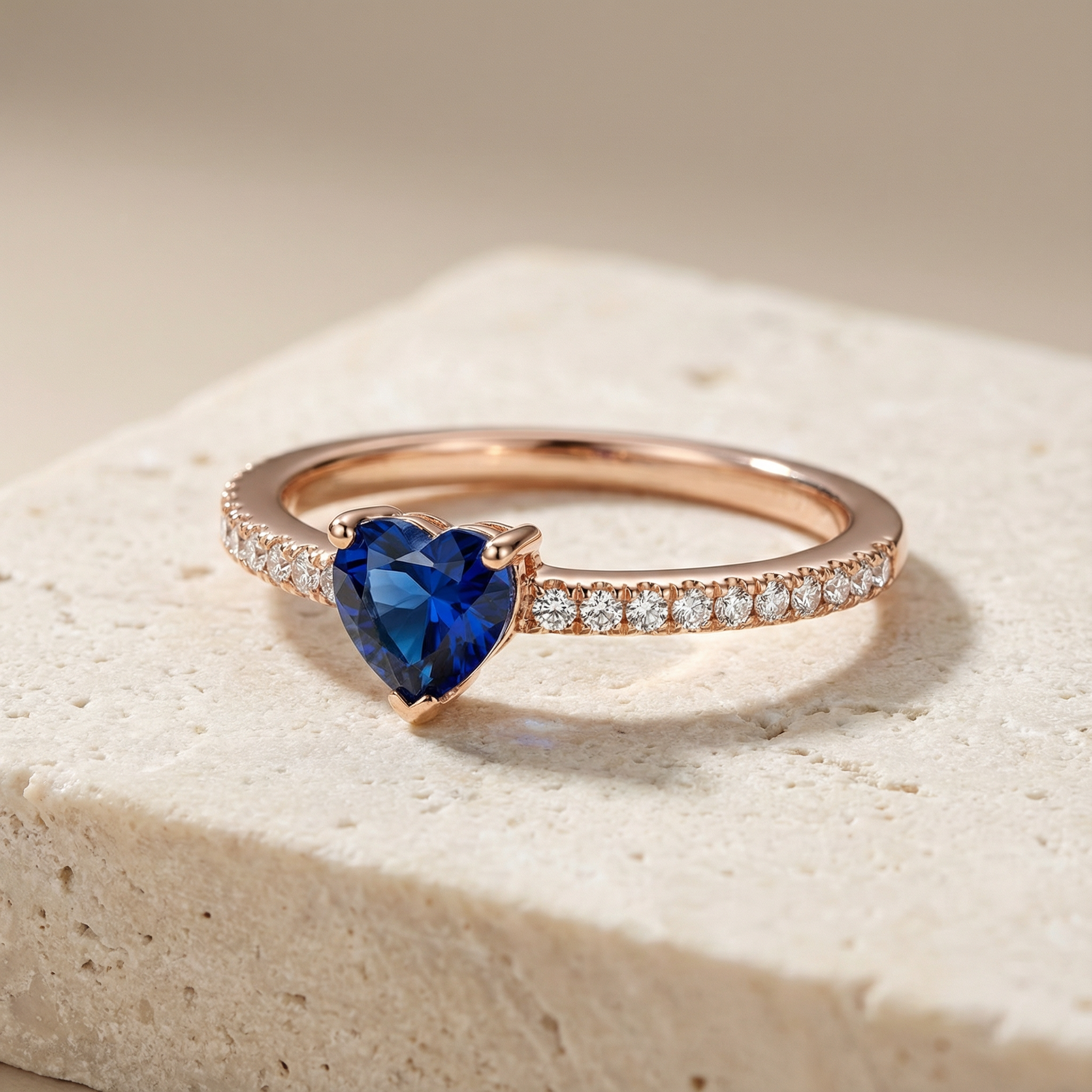 Anillo Corazón Zafiro